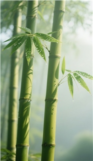 几株修长的竹子摄影图片