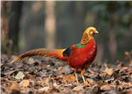 秋季山野树林野鸡摄影图片