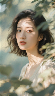 户外森系气质美女写真摄影图片