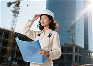 建筑工程师美女工作照摄影图片