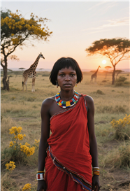 非洲大草原黑人美女摄影图片