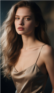 欧美真丝吊带美女模特性感写真图片