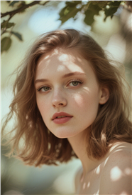 俄罗斯齐肩微卷发美女肖像摄影图片