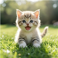 春天草地可爱俏皮小猫图片