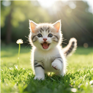 春天草地可爱呆萌小猫咪图片