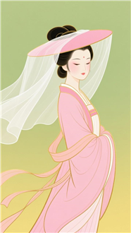 古风女子卡通插画设计图片