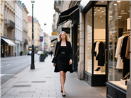 欧美街头时尚黑色穿搭美女街拍图片