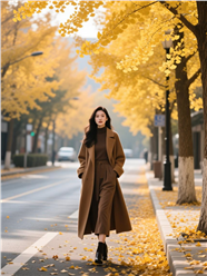 亚洲美女秋季穿搭街拍写真图片