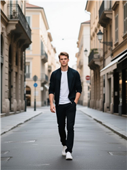 欧美街头帅哥街拍摄影图片