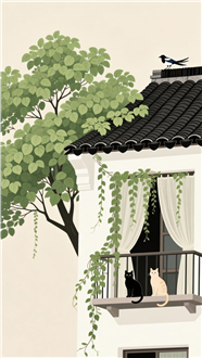 极简风格猫咪插画设计图片