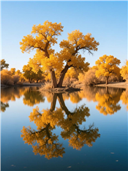 秋季胡杨树美景摄影图片