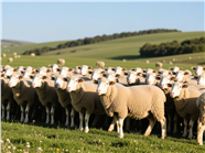 高山草地一群羊羔摄影图片