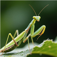 绿色螳螂特写摄影图片