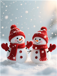 可爱圣诞节小雪人图片