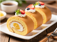 瑞士卷蛋糕美食摄影图片