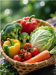 一篮子新鲜蔬菜摄影图片