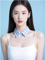 皮肤白皙白色吊带背心美女写真图片