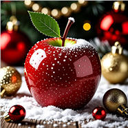 圣诞装饰苹果和彩球图片
