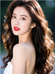 肤白貌美长卷发美女写真图片