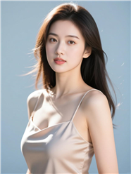 性感真丝吊带裙美女人像写真图片