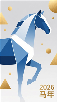 抽象几何风格马年海报图片