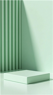 浅绿色系方形展台3D图片