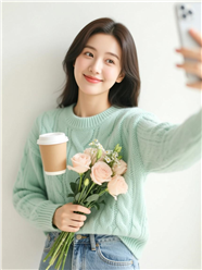 韩系氛围感自拍美女图片