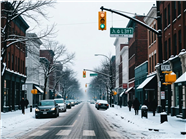 冬季城市街头街景雪景图片