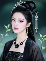 戴着发簪的古风美女图片