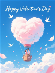 日式动漫风格情人节海报图片