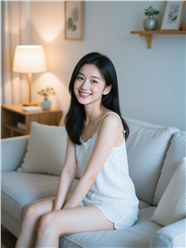 慵懒风娇小居家美女摄影图片