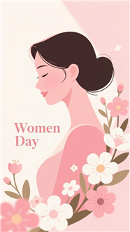 卡通插画风格妇女节海报图片
