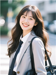 日系风格慵懒长卷发美女图片