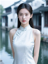 江南水乡素雅旗袍美女写真图片