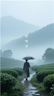 极简风格清明节海报摄影图片