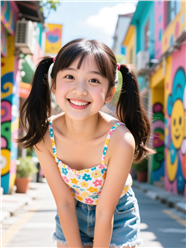 涂鸦街头可爱俏皮小女孩图片