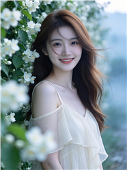 冷白皮清新雪纺衫美女写真图片