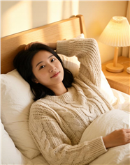 慵懒地躺在床上的美女图片