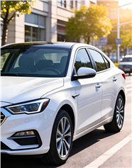 黄昏路边停着的汽车图片