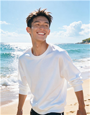 海边沙滩阳光运动帅哥摄影图片