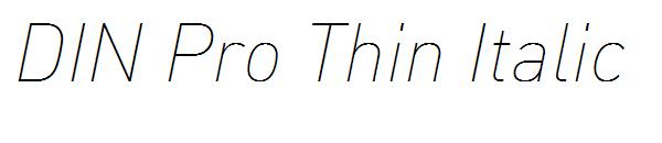 DIN Pro Thin Italic