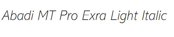 Abadi MT Pro Exra Light Italic