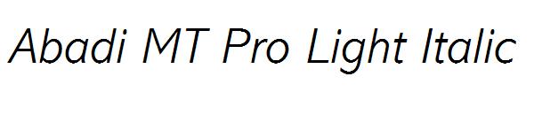 Abadi MT Pro Light Italic