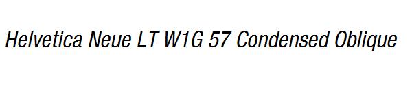 Helvetica Neue LT W1G 57 Condensed Oblique