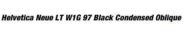 Helvetica Neue LT W1G 97 Black Condensed Oblique