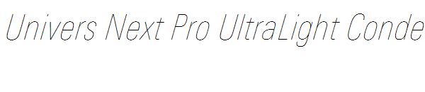 Univers Next Pro UltraLight Condensed Italic