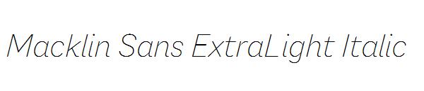 Macklin Sans ExtraLight Italic