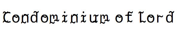 Condominium of Lord字体
