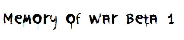 Memory of War Beta 1字体