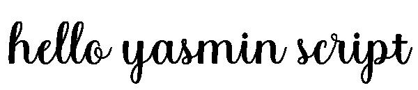 hello yasmin script字体